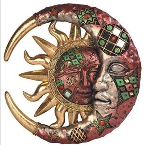 MOSIAC CRESENT MOON & SUN WALL PLAQUE